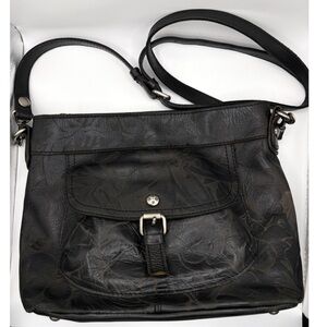Patricia Nash‎ Black Tooled Leather Crossbody